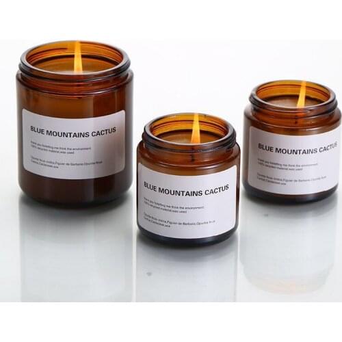 60 X Fragrance Candle Jar 100ml/250ml Nordic Brown Bottle Scented Candle Gift Home Decoration DIY Aromatherapy Container Jars