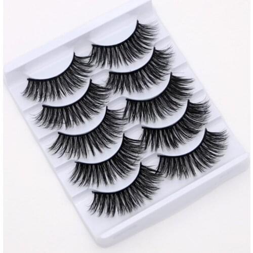 70% Hot Sale 5 Pairs 3D False Eyelashes Tail Lengthening Thick Lashes Extensions Eye Makeup