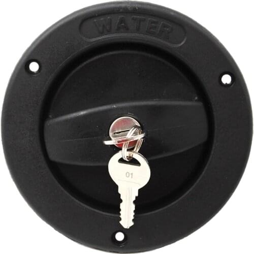 Black Round Gravity Fresh Water Fill Hatch Inlet Plastic RV Trailer Camper