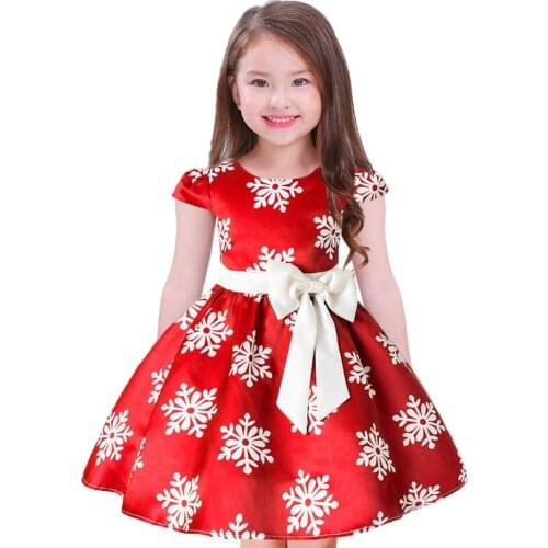 Elegant Big Bow Girls Christmas Evening Princess Dress Gown Kids Girls Dresses For New Year Wedding Party Baby Girl Clothes