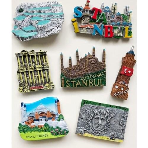 Turkey Souvenir Pamukkale Ephesus Istanbul Apollo Refrigerator Magnet 3D Fridge Magnet Sticker Kitchen Home Gifts Decor
