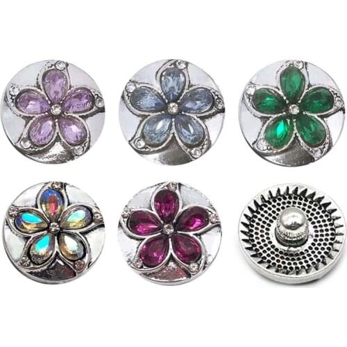 Hot sale 031 3D 18mm 20mm rhinestone metal snap button for Bracelet Necklace Jewelry For Women Fashion accessorie