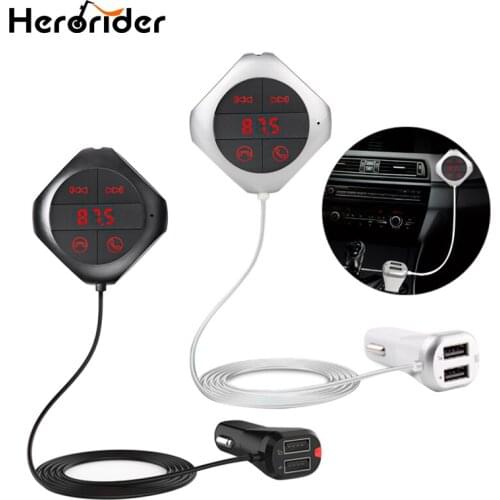 Herorider Wireless Car Bluetooth Fm Transmitter Dual USB Charger Handsfree Car Mp3 Player Modulator Audio Music Playing TF Card