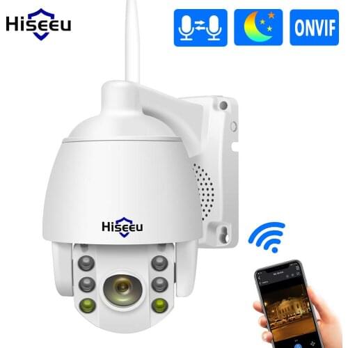 Hiseeu Wireless PTZ IP Camera 5X Zoom Security Monitor WiFi Outdoor Two Way Audio Night Vision Motion Detect CCTV Surveillance