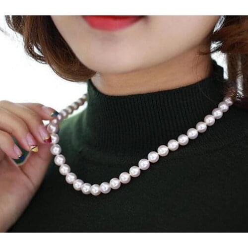 Classic 10-11mm south sea ROUND white pearl necklace 18"14K Gold Clasp KKK