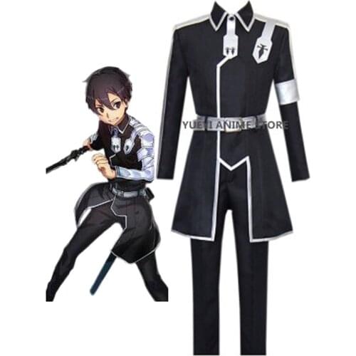 Anime Sword Art Online Alicization Kazuto Kirito Uniform Coat Pants Outfit Anime Cosplay Costumes