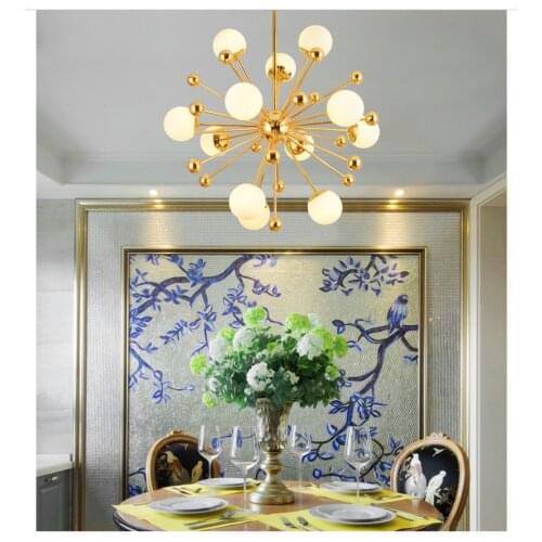 Post-Modern Nordic Creative Dandelion Glass Ball Chandelier Bedroom Living Room Restaurant Chandelier