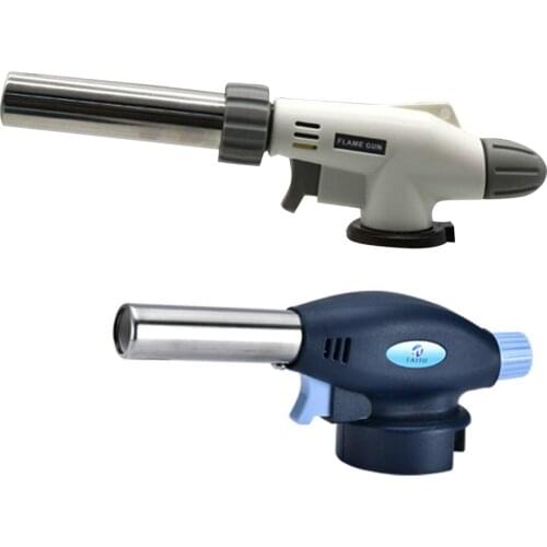 Refillable Flame Torch Lighter Windproof Butane Lighter Adjustable Flame Lighters Chef Cooking Torch BBQ Ignition Picnic Tools