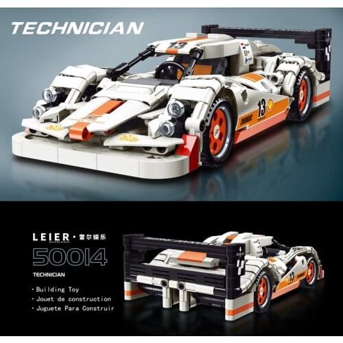 50014 Pull Back Super Car Series LMP-CI Car Model Childrens Educational Assembled Building Block Toys for gifts