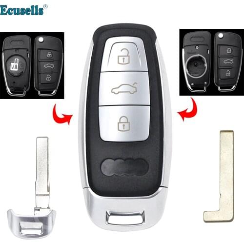 Car Modified Remote Key Shell Keyless Smart Key Case Upgrade for Audi A3 A4 A6 A5 A7 A8 TT Q2 Q3 Q5 Q7 S3 RS3 Remote Key Cover