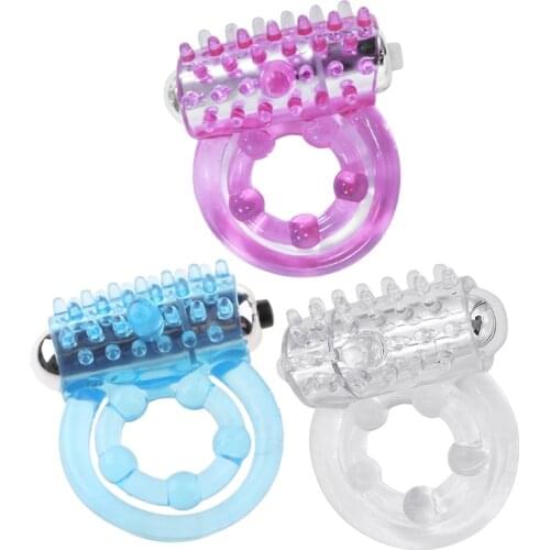 Male Delayed Ejaculation lock Ring Soft Silicone Adult Sex Toys Ring Vibrators lock Ring Vibrating For