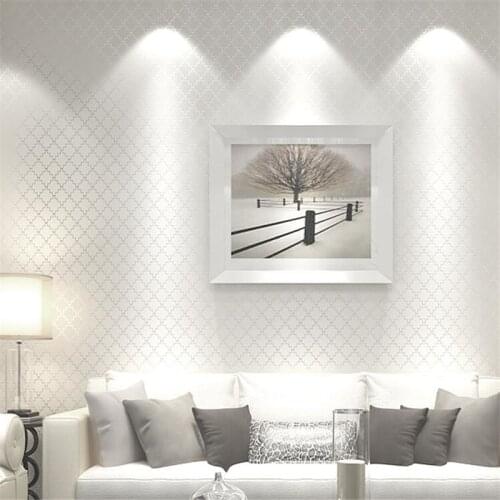 Beibehang Solid color plaid wallpaper simple modern non-woven wallpaper bedroom study living room TV background 3d wallpaper