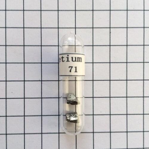 Lutetium Pure Metal Turnings Reference Sample in sealed vial 1 gram