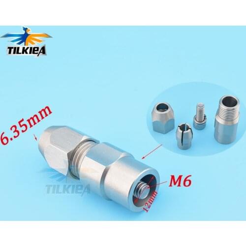 RC Boat Flexible coupling CNC Stainless Steel 12*6.35 mm (1/4") Flex Collet Coupler For 26cc-29cc-30cc Engine Model Boat