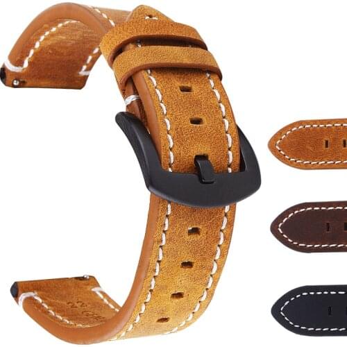 18 20 22MM Leather Watch Band For Garmin Vivoactive 3 4 Watch Smart Band Bracelets Strap For Garmin Vivoactive3 4 4S Watchband