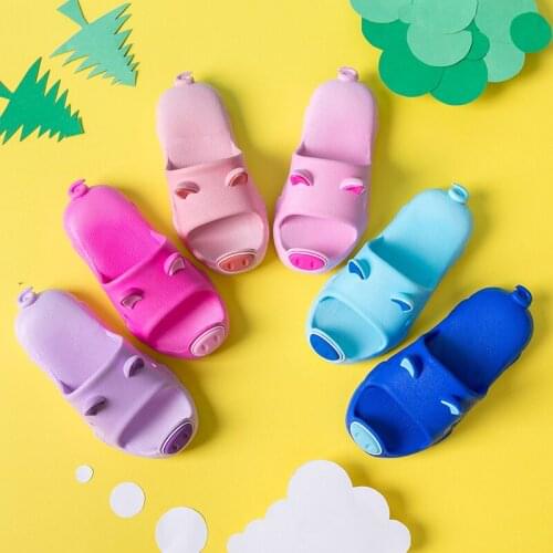 2019 New Summer 3D Cute Kids Cartoon Home Slippers Children Boys Girls Animal Pig Soft bottom Slippers Non-slip Bathroom Sandals