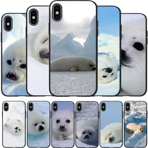 Harp seal Silicone Phone Case For iPhone 11Pro Max 11 XR XS Max X 8 7 6 6S Plus 5 5S SE 2020 Cover