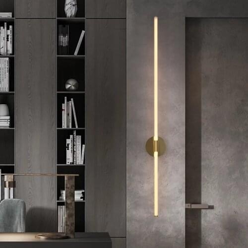 LICAN Nordic Gold LED Wall lamp bedroom bedside aisle living room lamps loft study rotating reading wall sconce lights for home