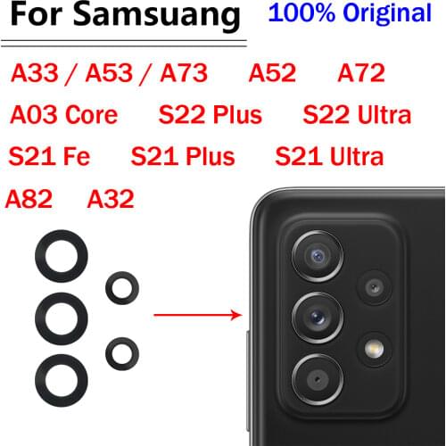 Replacement Rear Back Camera Glass Lens For Samsung A32 A52 A72 A82 S21 Plus S21 Ultra Repair Parts With Adhesive Sticker