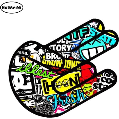 HotMeiNi Car Styling Car Sticker Waterproof Aufkleber Bomb Shocker Hand Sticker Jdm Stickerbomb Auto Moto Tuning 13cm x 9cm