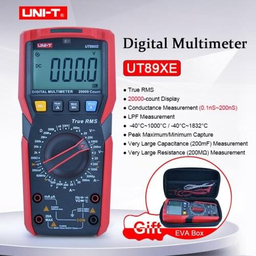UNI-T UT89XE auto range Digital Multimeter True RMS 20A 1000V AC DC Current Voltmeter Capacitance Resistance tester