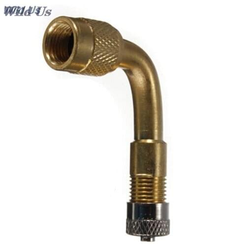Universal Chrome Copper Brass Tubeless Wheel Tire Valve Stem extensions 90 degree With Dust Cap Gold