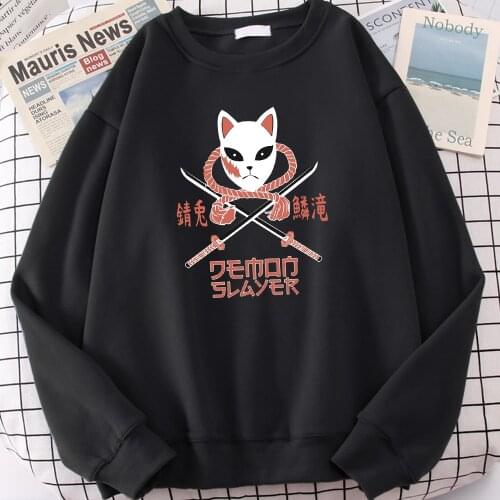 Anime Demon Slayer -Sabito Print Womens Hoodie Fashion Warm Hoody Autumn Fleece Sweatshirt Korean Comfortable Female Sportswears