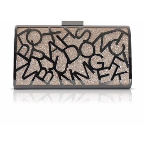 2020 women hollow out evening clutch metal letters banquet bags for girls luxury dinner purse shoulder bags drop shipping MN1543
