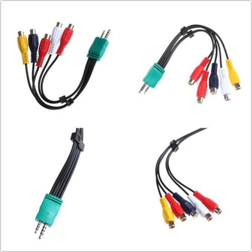 1pc 3.5mm + 2.5mm 5RCA Audio Video AV Component Adapter Cable For Samsung LED LCD TV High Quality