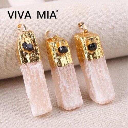 1pcs Amethysts Black Tourmaline Crystal Pendant Citrines Plaster With Natural Pendant Gold Plating Quartz Pendants Jewelry