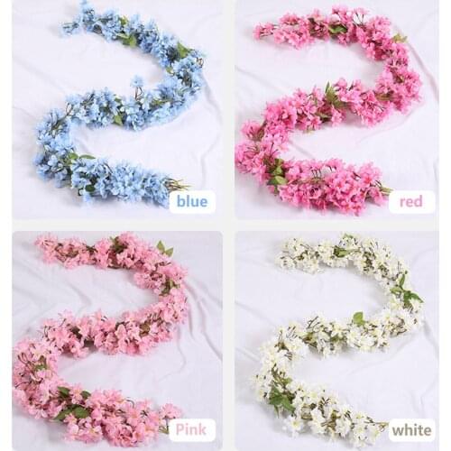 123 flower head plum blossom vine silk garland 1.7 meters vine DIY home wedding party bathroom garden decoration