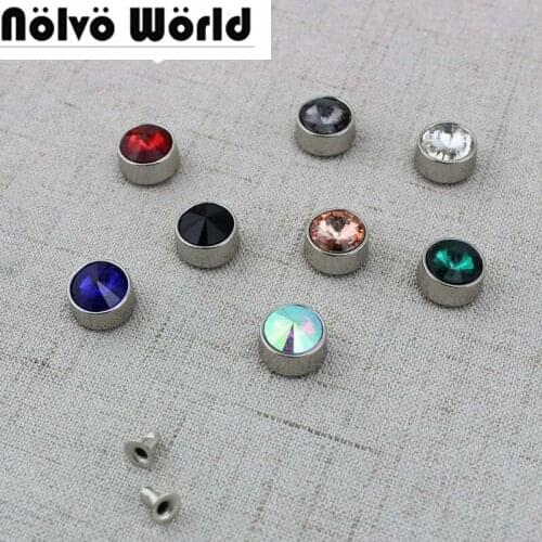 20-100pcs 12mm DIY shoes accessories plastic mix metal nail round nail bags bracelets screws decorative nail rivets