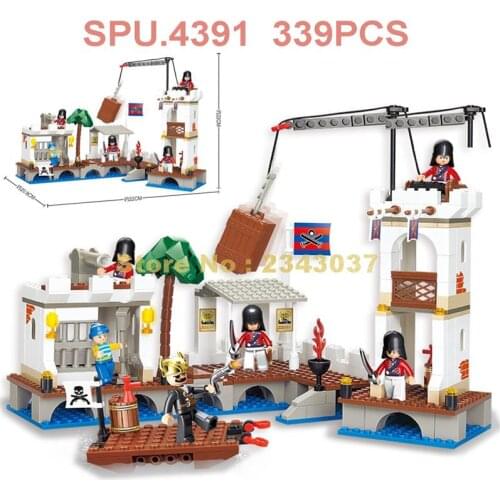Sluban 0280 339pcs Pirates Ship Attacked Port Royal Harbour Building Blocks 6 Toy