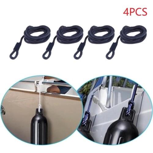 4PCS Boat Fender Line 6mm*1.5M Double Braided Fender Line Marine Mooring Line For Yacht Boat Accessories Marine