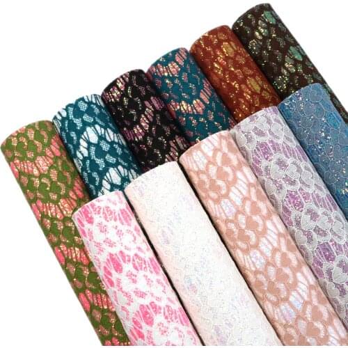 David accessories 20*33cm glitter lace faux artificial Synthetic leather fabric hair bow diy decoration crafts 1piece,1Yc7081