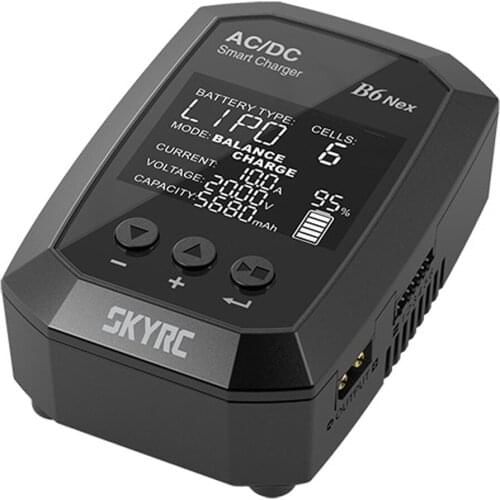 SKYRC B6NEX AC 50W/DC 200W Intelligent Balance Charger BT 5.0 with 2.4 inch VA Display for 1-6S Cell Li-ion or LiPo Batteries