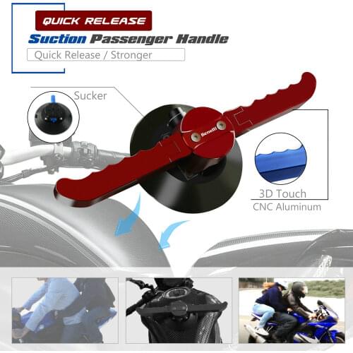 Quick Release Vacuum Hand Pump Suction Cup Passenger Handgrips Tank Grab Bar Handle Armrest for Benelli Leoncino 500 TNT600
