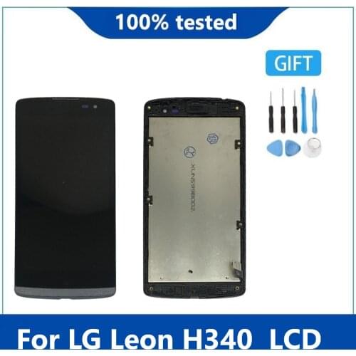 Original Display For LG Leon H340 h320 h324 H340N H326 MS345 C50 LCD Touch Screen Digitizer Assembly For LG H340 LCD with frame