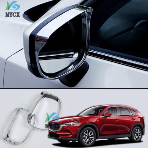 For Mazda CX5 CX-5 CX 5 2017 - 2019 Chrome Side Door Mirror Cover Rear View Trim Rain Guard Visor Shade Bezel Frame Accessories