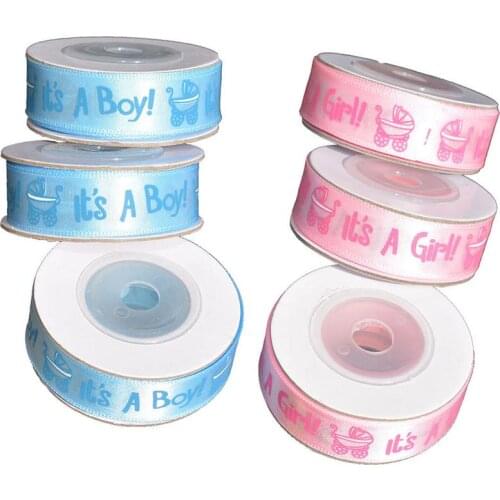 Its A Boy/Girl Gift Ribbon Baby Shower Baby Baptism Decoration Ribbons Christening Satin Ribbon Gift Packing DIY Crafts