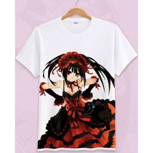 New summer Date A Live top Cartoon Tokisaki Kurumi t shirt men/women t-shirts casual Harajuku style tshirt streetwear