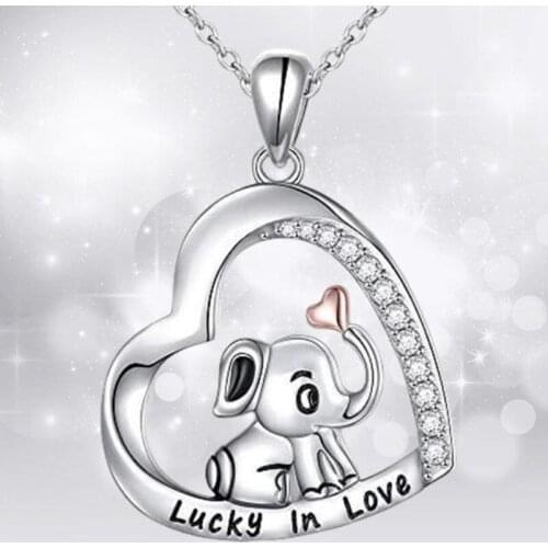 Personality Fashion Heart Jewelry Luxury Elephant Fine Accessories for Women Cheap Necklace for Women Exquisite Romance Jewelry