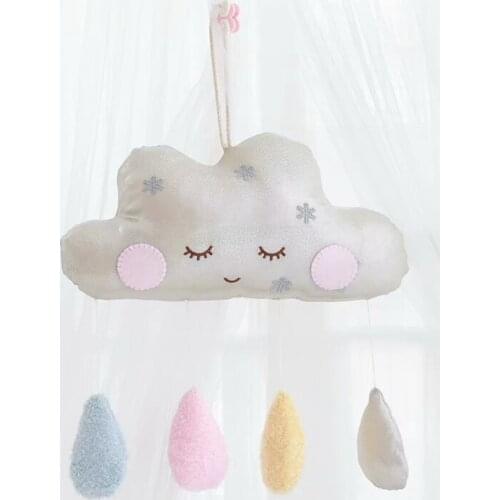 INS Kawaii Suspensible Colorful Clouds Moon Plush Pillow Stuffed Girl Baby Room Crib Decoration Toys Lovely Gift for Children