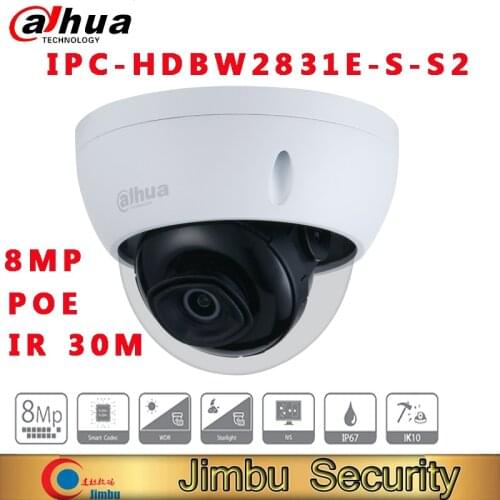 Dahua original English version IPC-HDBW2831E-S-S2 8MP 4K Lite Fixed-focal Dome Camera support poe protection video surveillance