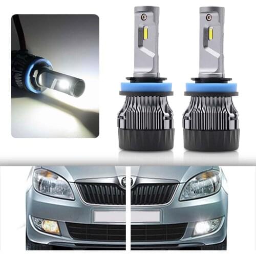 2Pc White Canbus No Error H8 2500lm LED Fog Light Bulb For 07–14 Škoda Fabia Mk2 Hatch Estate 5J LED DRL Daytime Running Light