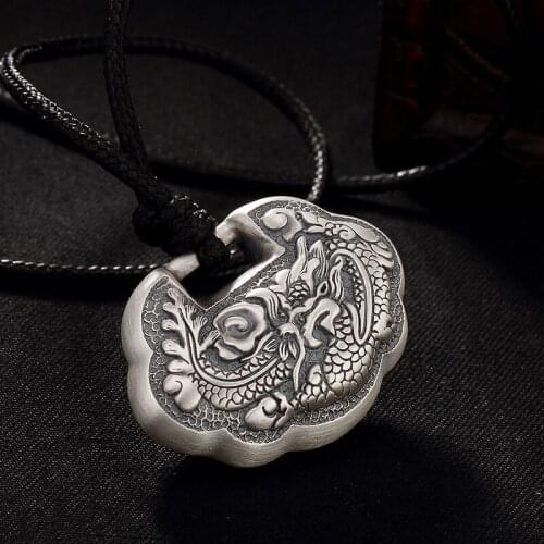Pure 999 Silver Dragon Vintage For Women Men Hot Sale Pendant Pure Silversilver Pendant Wholesale
