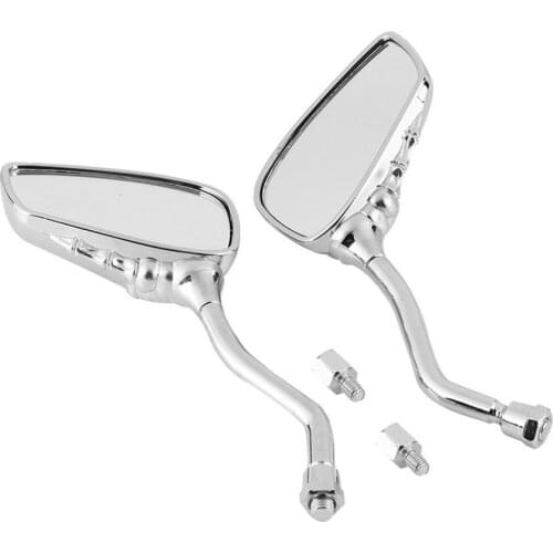 Left & Right Universal Motorcycle Styling Chrome Skeleton Skull Style Hand Claw Side Rear View Mirrors 10mm Easy To Install