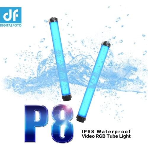 LUXCEO P8 18W RGB LED Light 2500-6500K 5000mAh IP68 Waterproof Tube fill Light 12 effects APP remote control With OLED Display