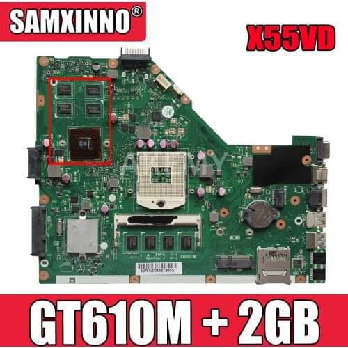 X55VD Mainboard For Asus X55V X55VD Motherboard REV2.0 REV2.1 X55VD Laptop Motherboard with GT610M + 2GB Test work 100