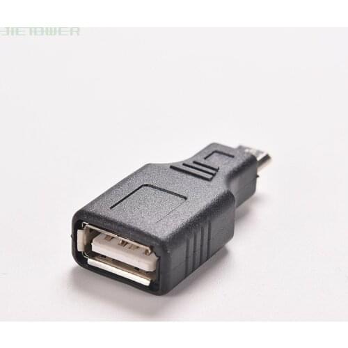 Mini OTG Adapter Black USB 2.0 A FemaleTo Micro USB B 5 Pin Male OTG Adapter USB2.0 Converters For Computer PC Tablet 500pcs/lot